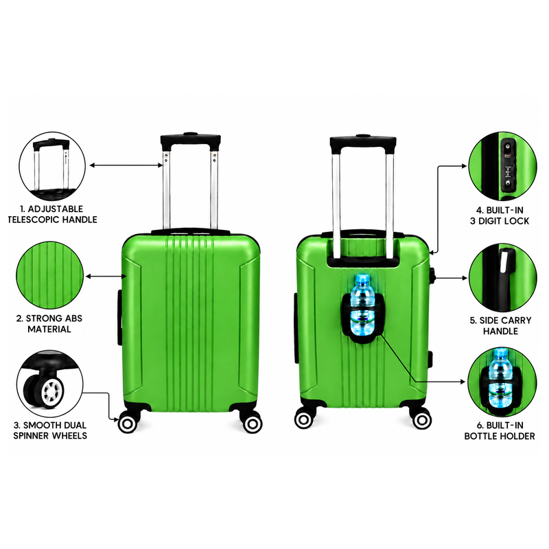 (image for) T-HC-US-1862 Lime Green EasyJet Cabin Travel Suitcase